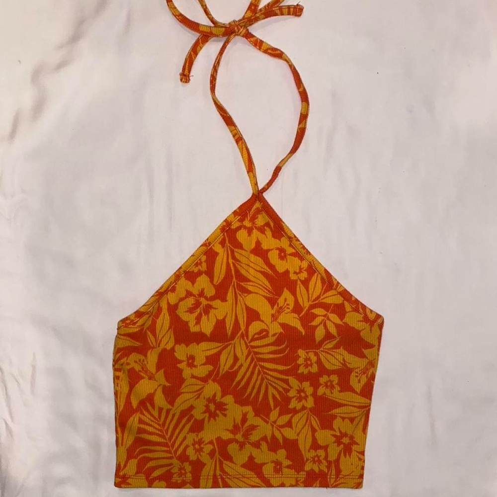 orange halter top